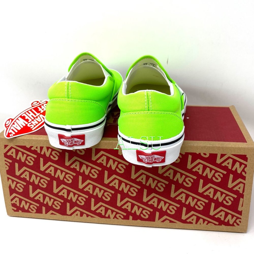 VANS Classic Slip-On Low Top Neon Green Women’s - Picture 5 of 9